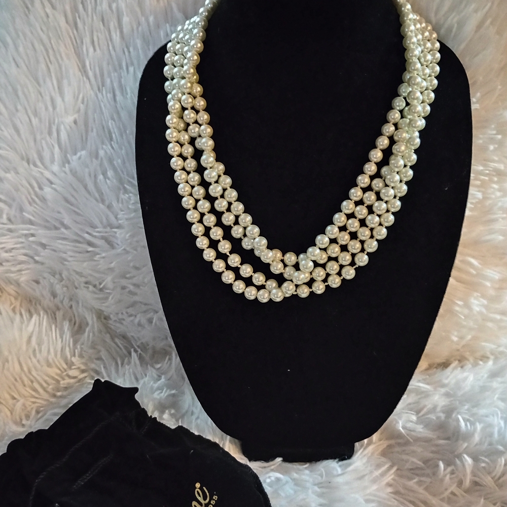 Park Lane Triple Strand Pearl Necklace